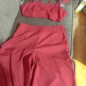 Two piece: crop top and pants set